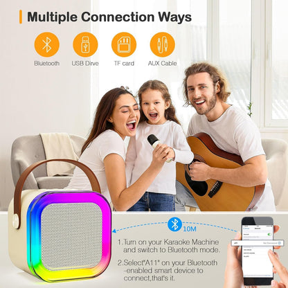 Bluetooth Karaoke Speaker with Mic & Lights
