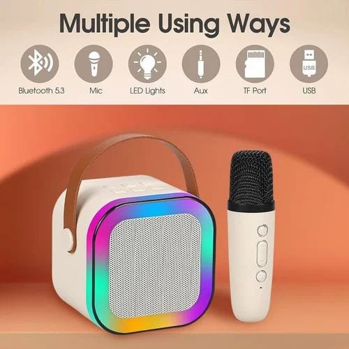 Bluetooth Karaoke Speaker with Mic & Lights