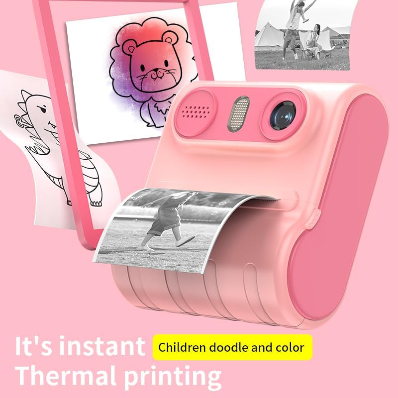 Kids Camera instant print with Cartoon appearance, dual camera