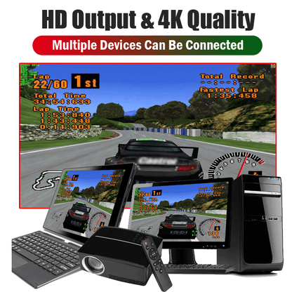 Wireless 4K Game Console with 9 Emulators & Gamepads